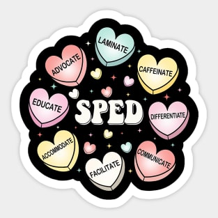 SPED Special Education Teacher Valentines Day Hearts Candy Sticker